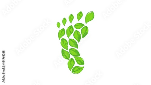 Eco footprint icon animation cartoon best object isolated on white background