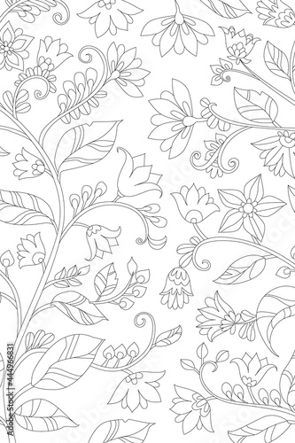 graceful pattern of fancy floral for your coloring book