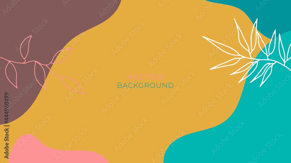 Fashion abstract background with organic shapes and hand draw line in earth tone color. Modern design template with space for text. Minimal stylish cover for branding design. Vector illustration Fashion abstract background with organic shapes and hand draw line in earth tone color. Modern design template with space for text. Minimal stylish cover for branding design. Vector illustration