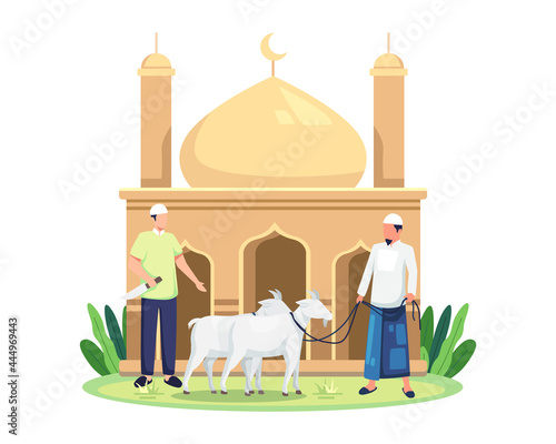 Happy Eid Al Adha the sacrifice of livestock animal