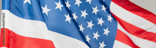 close up of flag of america with stars and stripes, banner