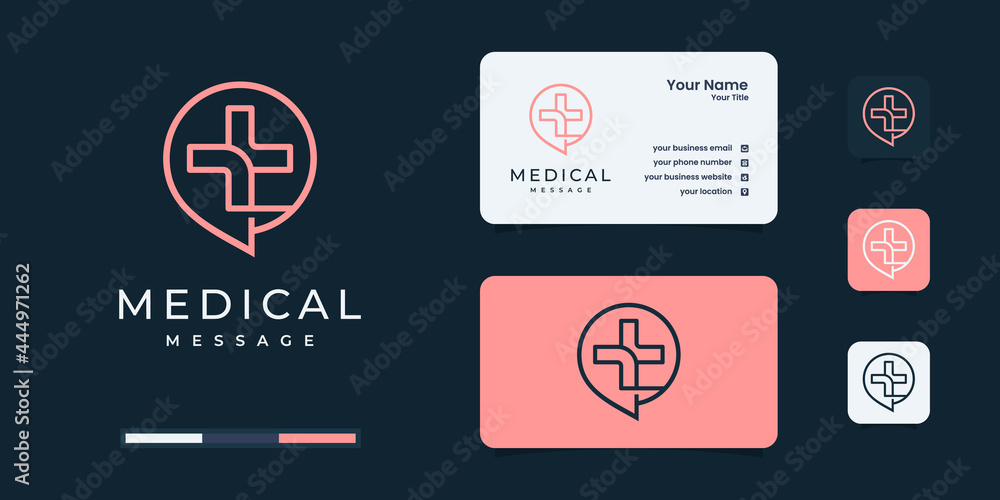 Creative medical messages logo templates.