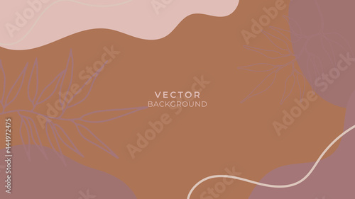 Modern elegant abstract universal background templates. Minimalist aesthetic. Trendy bohemian abstract square art templates with floral and geometric elements. Fashion backgrounds. Boho style banner