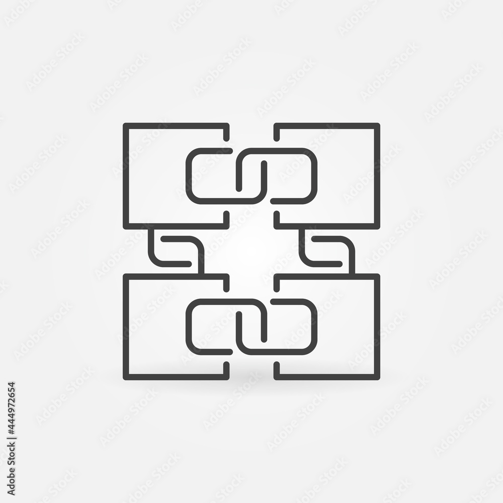 Blockchain Technology vector concept linear icon or sign Blockchain Technology vector concept linear icon or sign