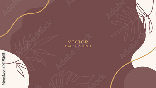 Modern elegant abstract universal background templates. Minimalist aesthetic. Trendy bohemian abstract square art templates with floral and geometric elements. Fashion backgrounds. Boho style banner