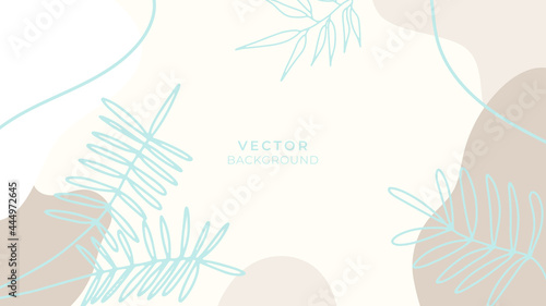 Abstract contemporary aesthetic background with geometric floral shapes. Earth tones, terracotta colors. Boho wall decor. Mid century modern minimalist art print. Organic shape. Line art texture