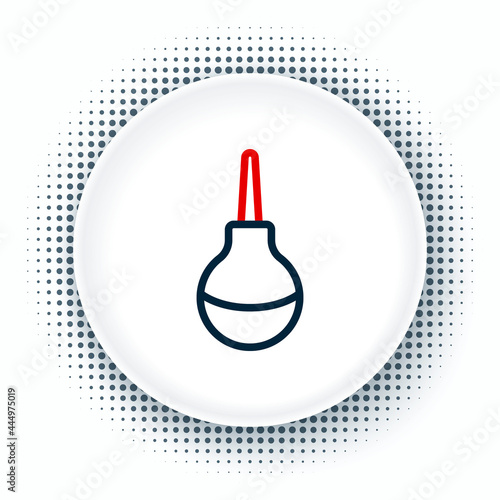 Line Enema icon isolated on white background. Enema with a plastic tip. Medical pear. Colorful outline concept. Vector