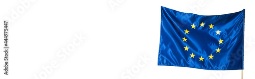Obraz na plátně blue european union flag isolated on white, banner