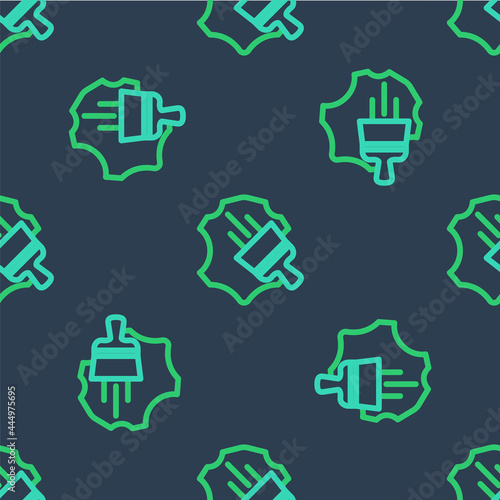 Line Leather icon isolated seamless pattern on blue background. Vector