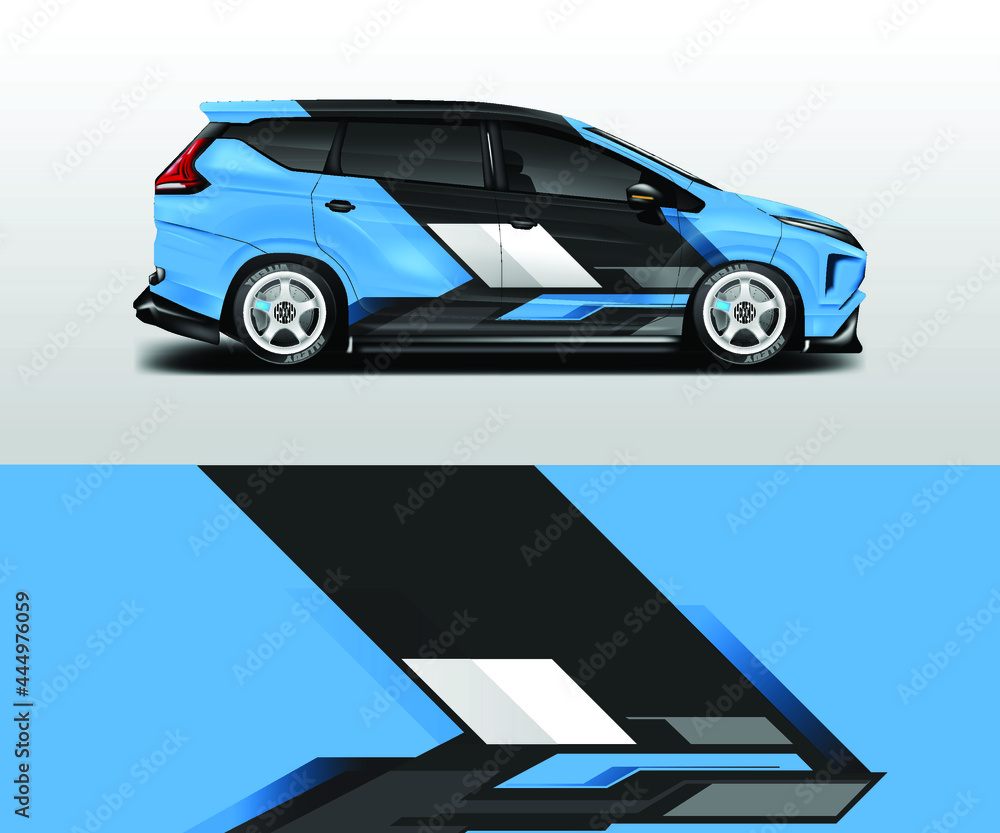 Racing Car Wrap Design In Vector Format. Ready Print and Editable.