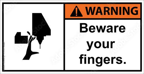 Beware of the dangers of CNC machines.,Warning sign.