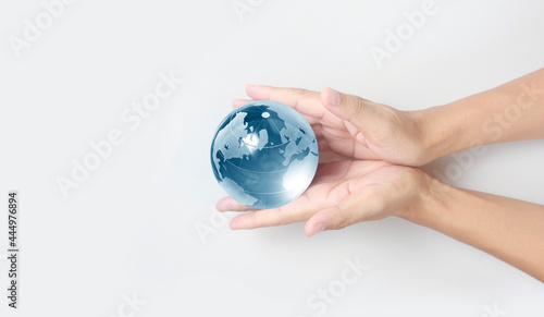 Globe in hand Energy saving concept  image furnished by NASA