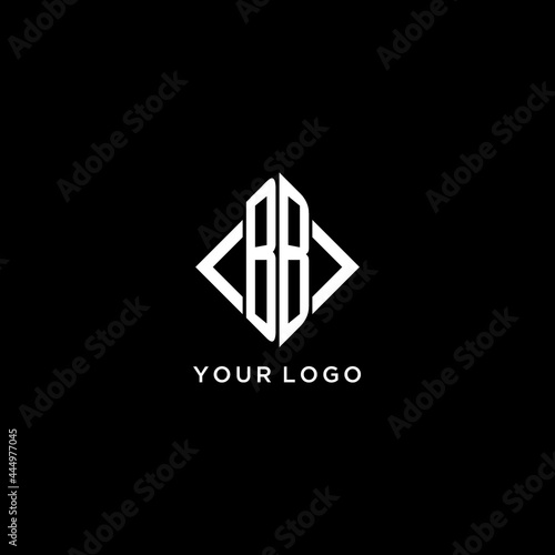 BB initial monogram with rhombus shape logo design
