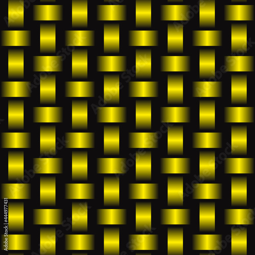 Yellow wicker. Vector gradient wicker and black background.