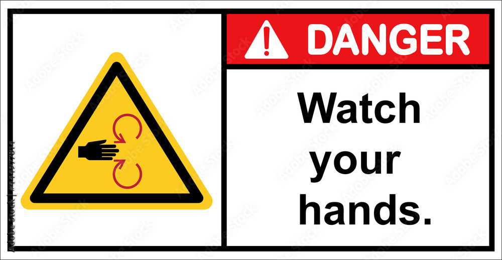 Beware of the danger of spindle rotation.,Danger Sign Beware of the danger of spindle rotation.,Danger Sign
