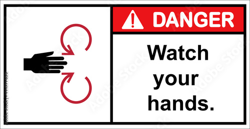 Beware of the danger of spindle rotation.,Danger Sign