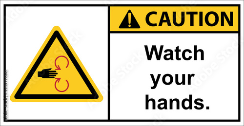 Beware of the danger of spindle rotation.,Caution Sign