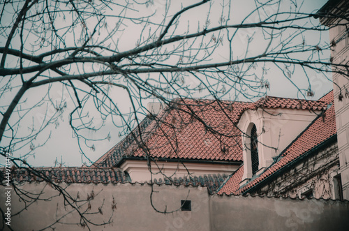 Streets, European houses, residential courtyards photo