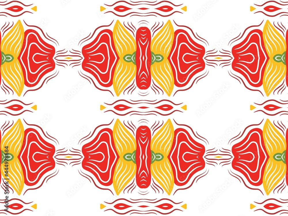 Geometric folklore ornament. Tribal ethnic texture. Seamless striped pattern in Aztec style. Figure tribal embroidery. Indian, Scandinavian, Mexican, folk pattern. Digital art illustration