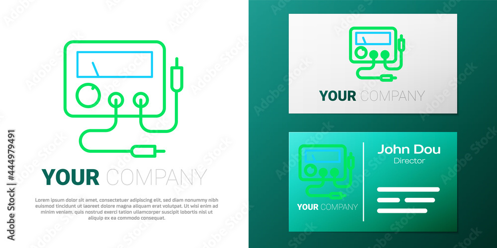 Line Ampere meter, multimeter, voltmeter icon isolated on white background. Instruments for measurement of electric current. Colorful outline concept. Vector Line Ampere meter, multimeter, voltmeter icon isolated on white background. Instruments for measurement of electric current. Colorful outline concept. Vector