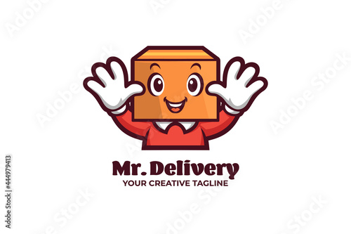 Delivery Package Shipping Mascot Character Logo