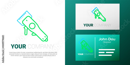 Line Electrical hair clipper or shaver icon isolated on white background. Barbershop symbol. Colorful outline concept. Vector