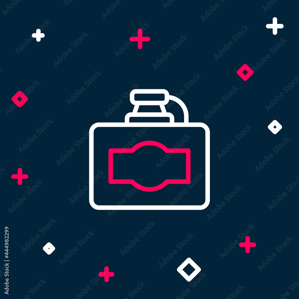 Line Cardboard box of wine icon isolated on blue background. Colorful outline concept. Vector Line Cardboard box of wine icon isolated on blue background. Colorful outline concept. Vector