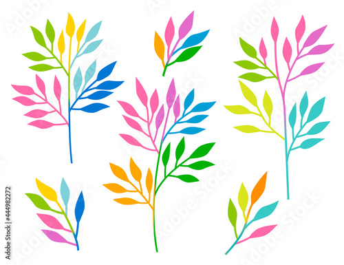 Multicolored rainbow plants vector illustration