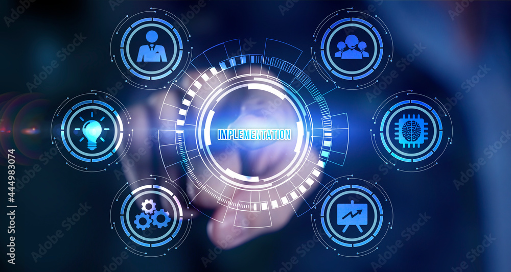 Internet, business, Technology and network concept. IMPLEMENTATION, web technology concept. Internet, business, Technology and network concept. IMPLEMENTATION, web technology concept.