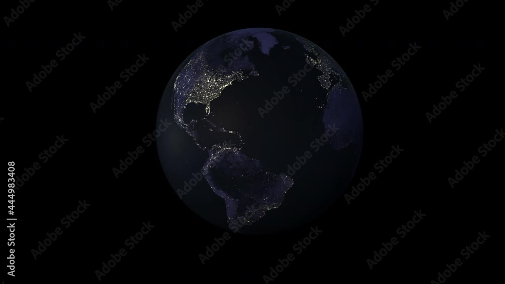 Animation of the spinning planet earth on a black background. Animation of the spinning planet earth on a black background.