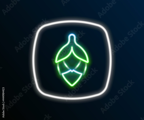 Glowing neon line Hop icon isolated on black background. Colorful outline concept. Vector