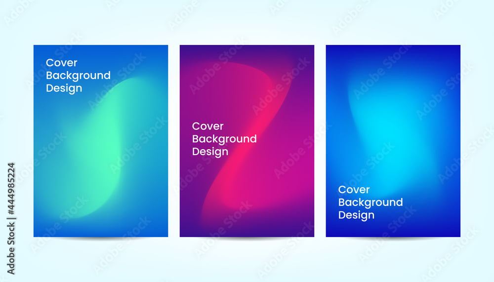 Abstract cover background design templates. Fluid gradient shapes composition with bright colors.