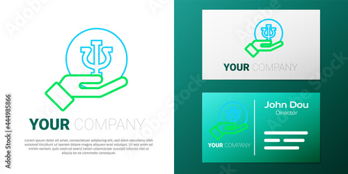 Line Psychology icon isolated on white background. Psi symbol. Mental health concept, psychoanalysis analysis and psychotherapy. Colorful outline concept. Vector