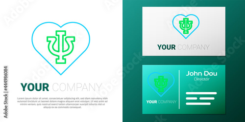 Line Psychology icon isolated on white background. Psi symbol. Mental health concept, psychoanalysis analysis and psychotherapy. Colorful outline concept. Vector