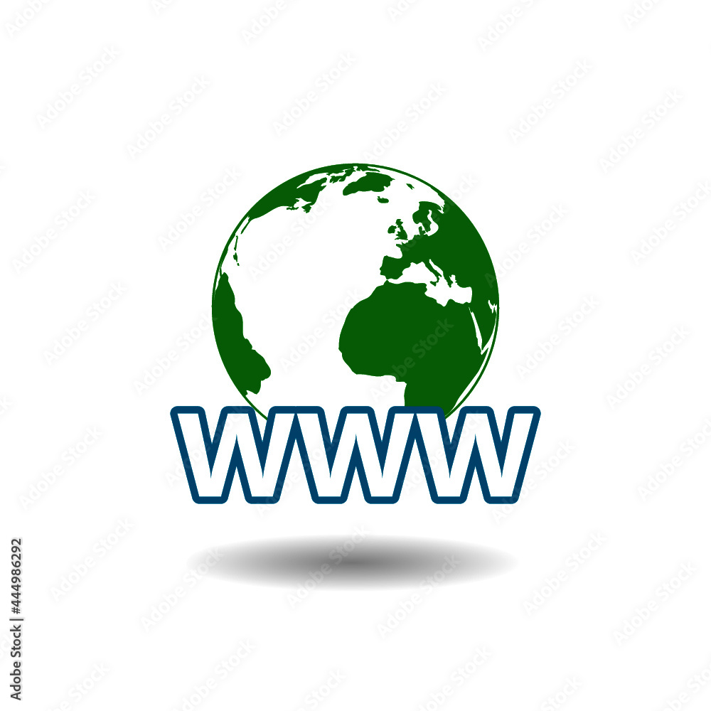 Simple internet icon with shadow Simple internet icon with shadow