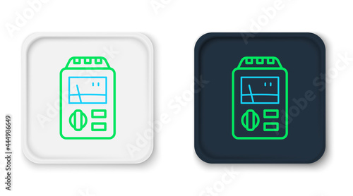 Line Dosimeter for measuring radiation icon isolated on white background. Gamma radiation personal dosimeter. Colorful outline concept. Vector