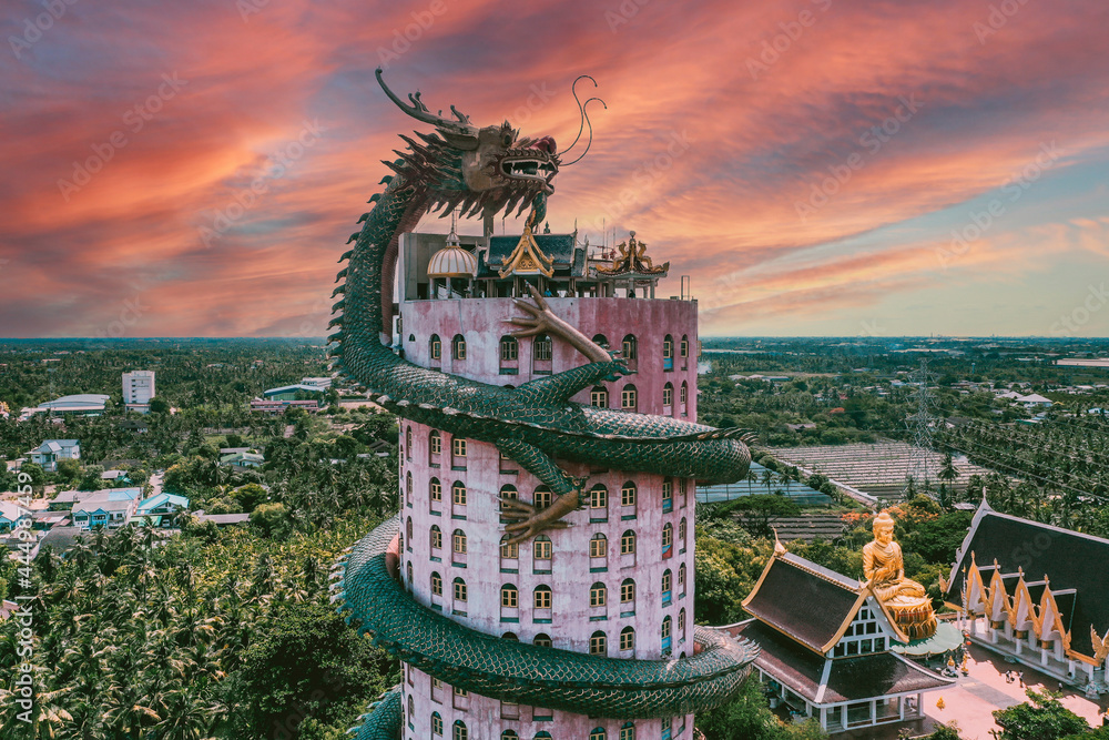 Dragon Temple Wat Samphran In Nakhon Pathom Thailand Stock Photo Adobe Stock
