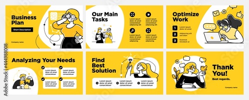 Presentation and slide layout background. Design template with business people. Use for business annual report, flyer, marketing, leaflet, advertising, brochure, modern style. Vector