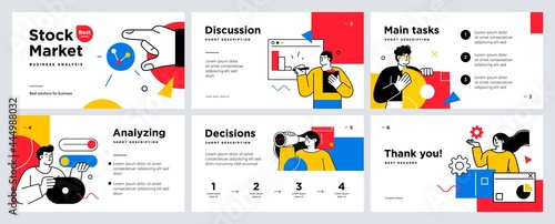 Presentation and slide layout background. Design template with business people. Use for business annual report, flyer, marketing, leaflet, advertising, brochure, modern style. Vector