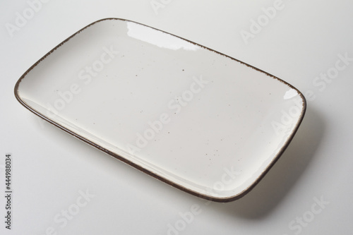 Large rectangular ceramic platter for placement of meat photo