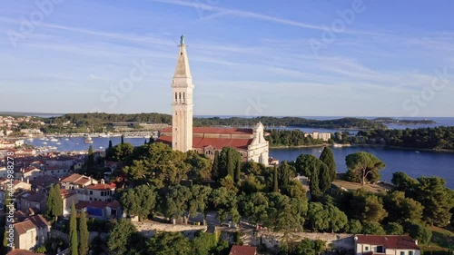Aerial view from Rovinj church, Istria, Croatia, Adriatic Sea