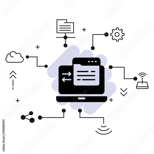 Moved Permanently redirect status response Concept Vector Glyph Icon Design, Cloud computing and Internet hosting services Symbol, 301 Redirect stock illustration