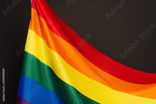 rainbow colors on lgbt flag isolated on black