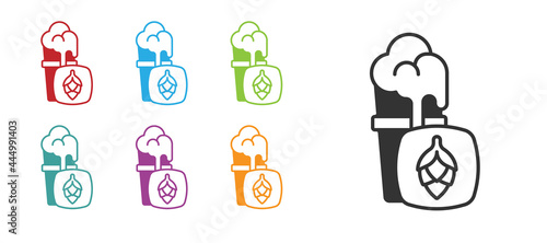 Black Glass of beer icon isolated on white background. Set icons colorful. Vector