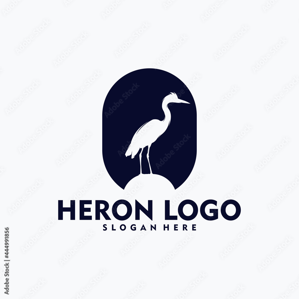 Obraz premium Simple heron logo concept vector art