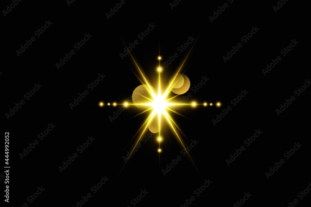 Realistic Gold Lens Flare Effects Stock Illustration Adobe Stock