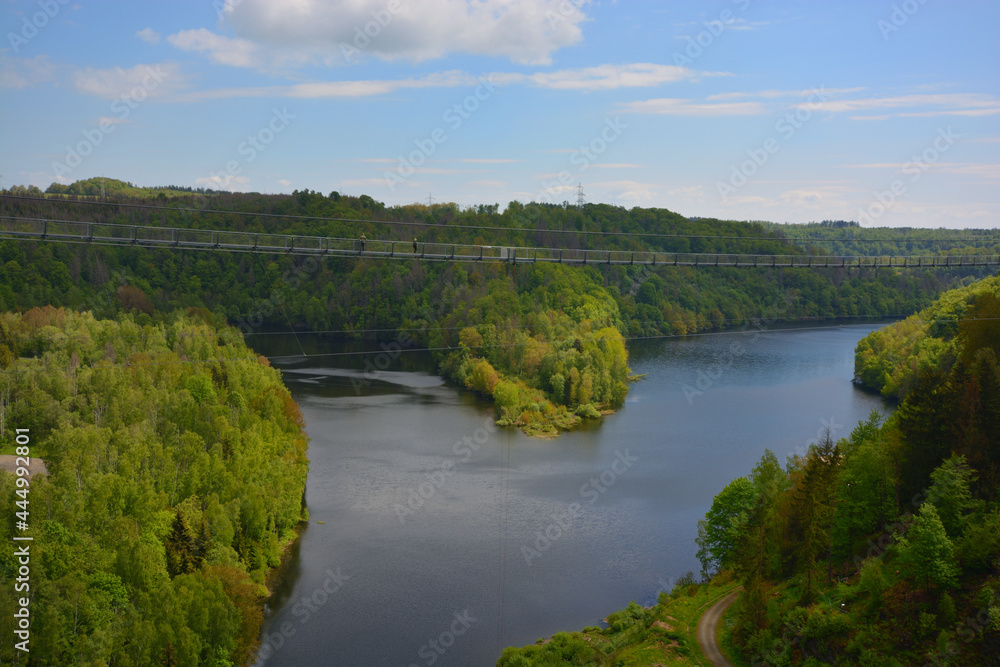 Obraz premium Rappbode dam in Germany in the mountains of Harz
