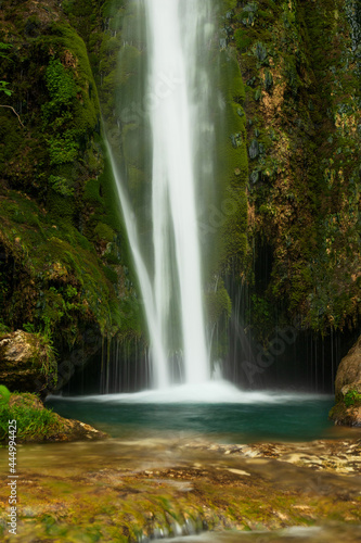 waterfall in the forest. Vadu Crisului waterfall, Bihor, Romania