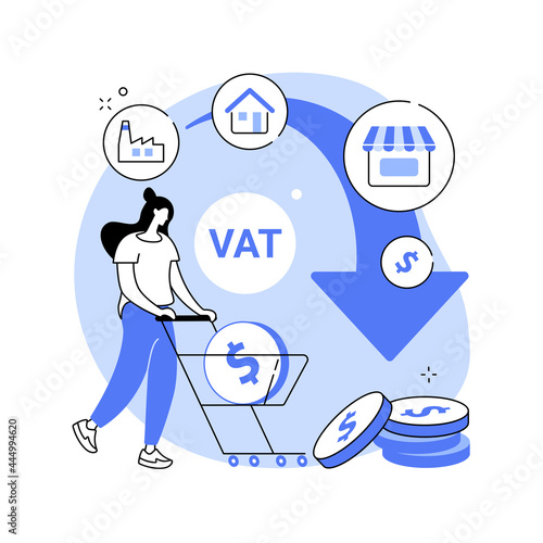Value added tax system abstract concept vector illustration.