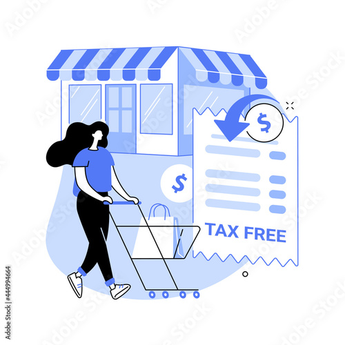 Tax free service abstract concept vector illustration.